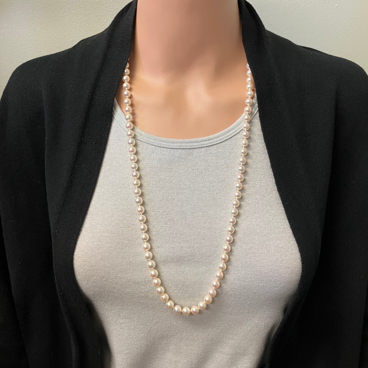 Preowned Yellow Gold and Akoya Saltwater Cultured Pearl Necklace