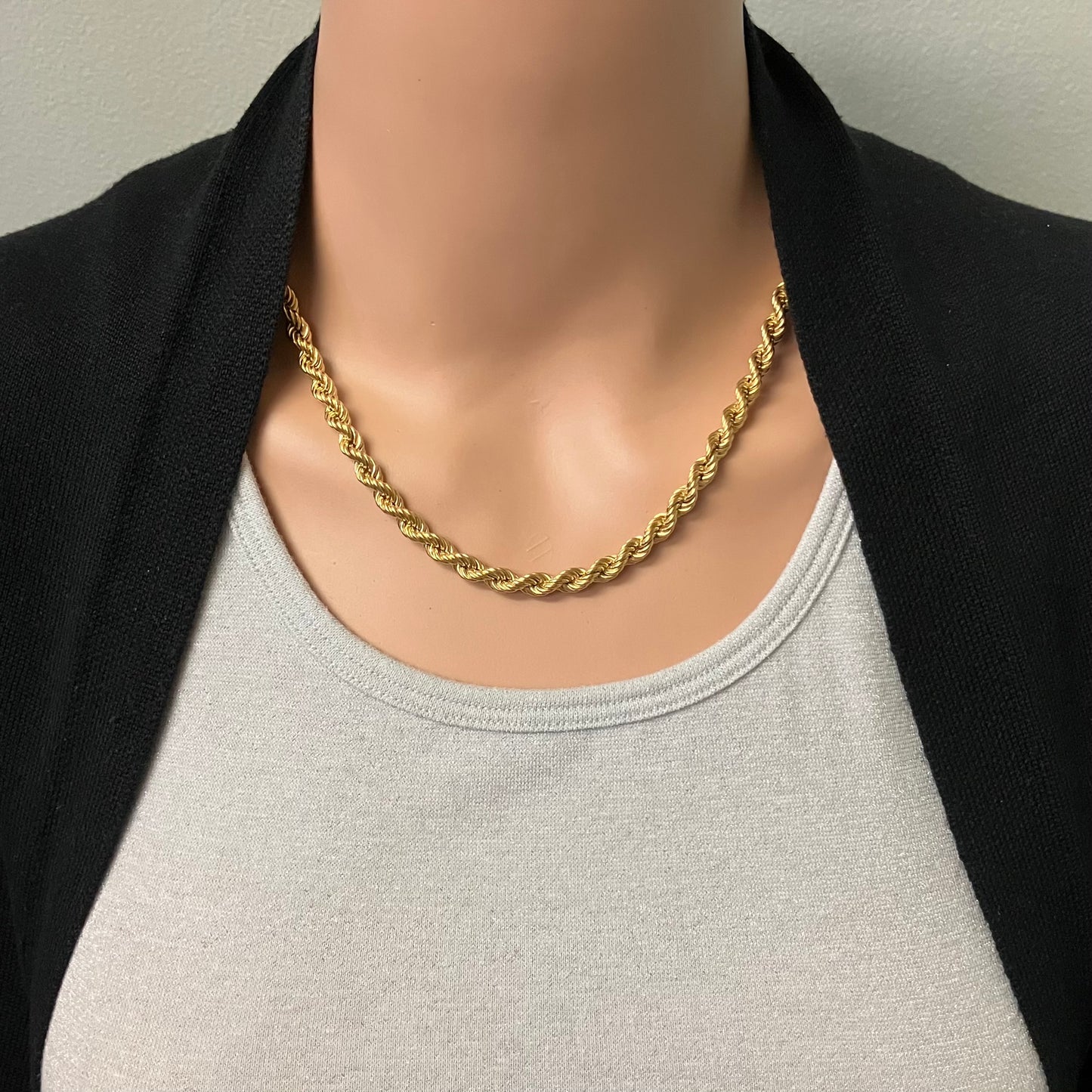Preowned Yellow Gold Hollow French Rope Chain