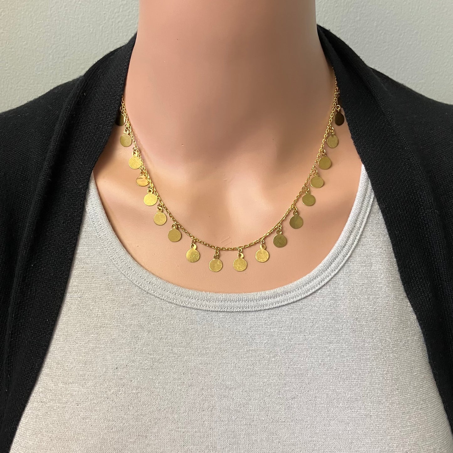 Preowned Yellow Gold Disc Necklace