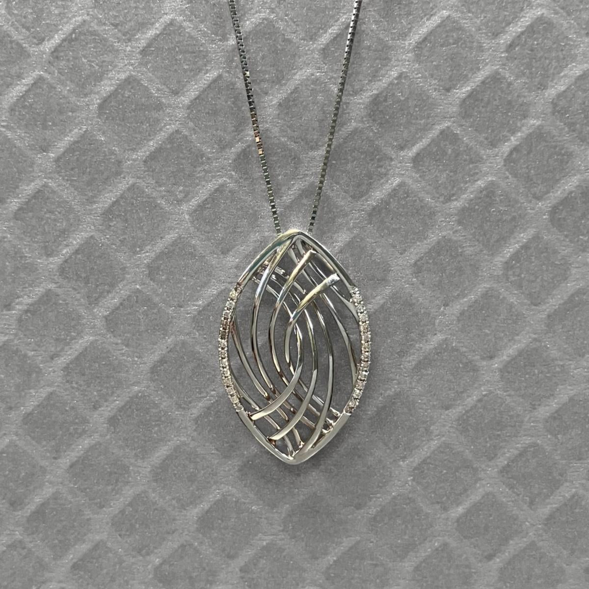 Preowned White Gold and Diamond Marquise Pendant