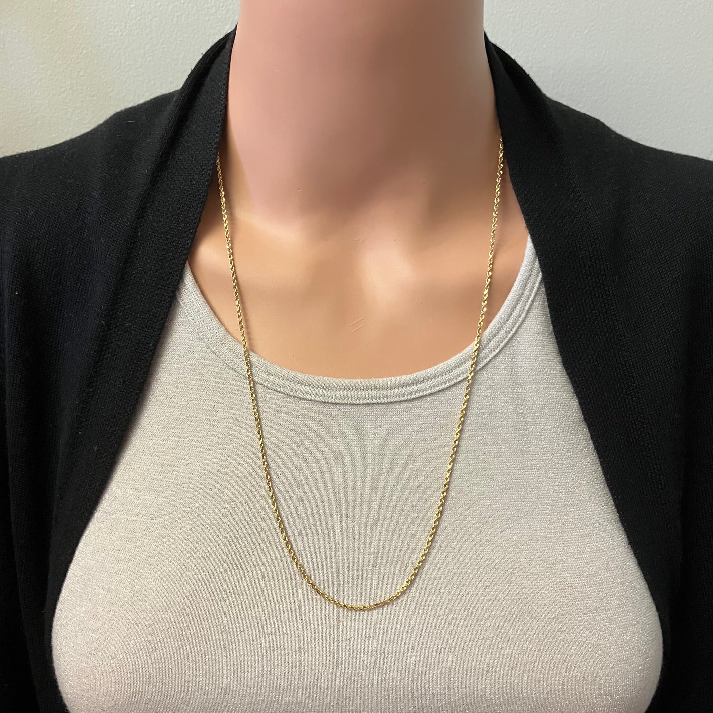Preowned Yellow Gold Diamond Cut Rope Chain