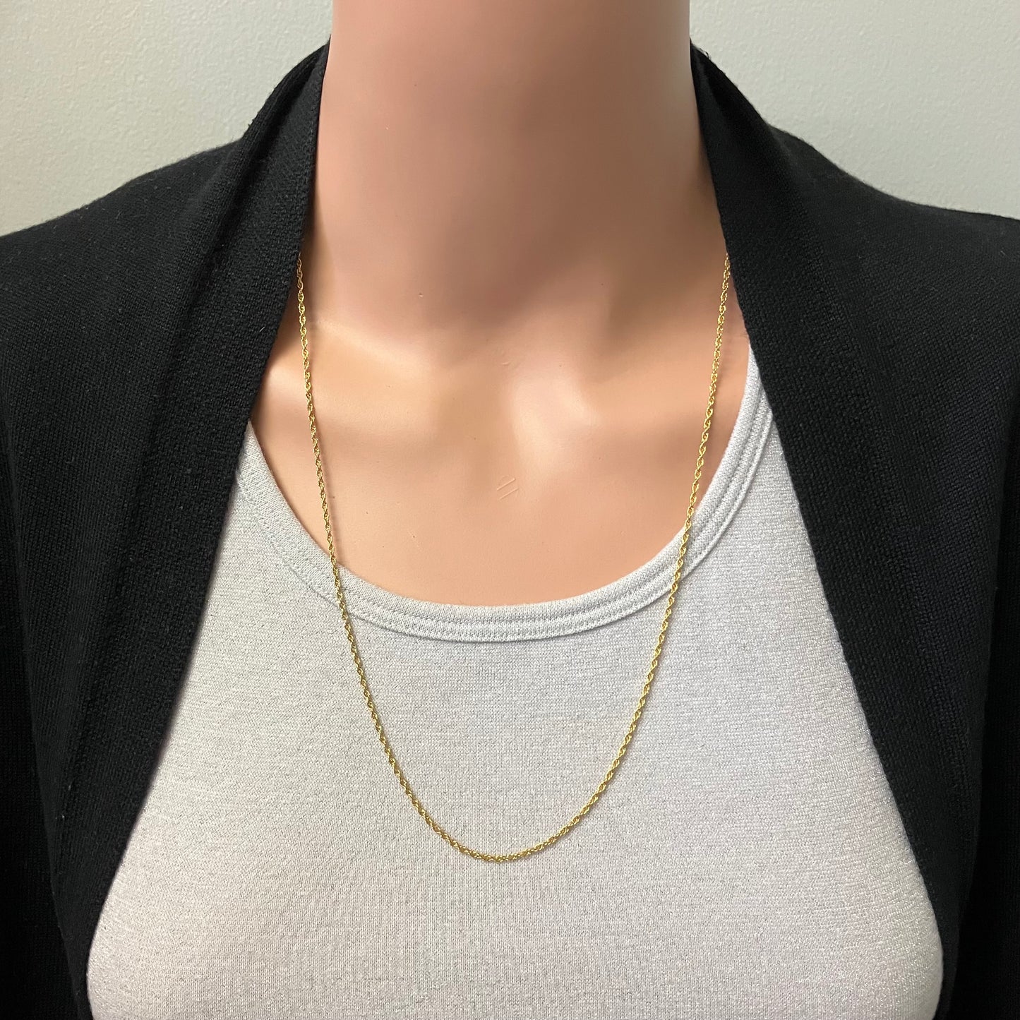 Preowned Yellow Gold Open Link Rope Chain
