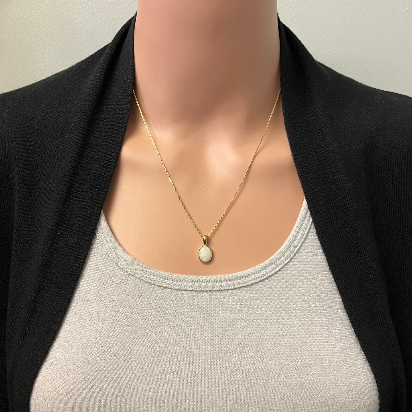 Preowned Yellow Gold and Oval Opal Pendant