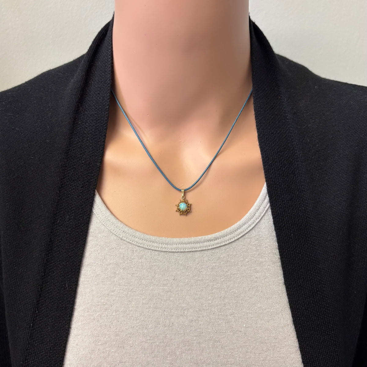 Preowned Yellow Gold and Opal Spoke Pendant