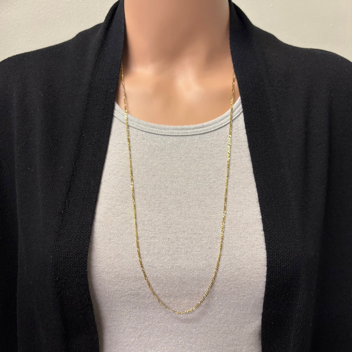 Preowned Yellow Gold Figaro Chain Necklace