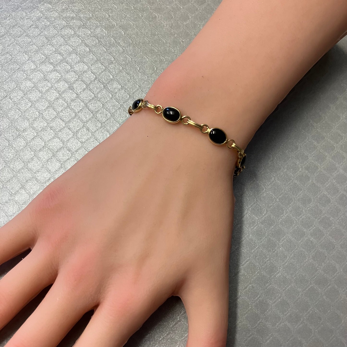 Preowned Yellow Gold and Onyx Bracelet