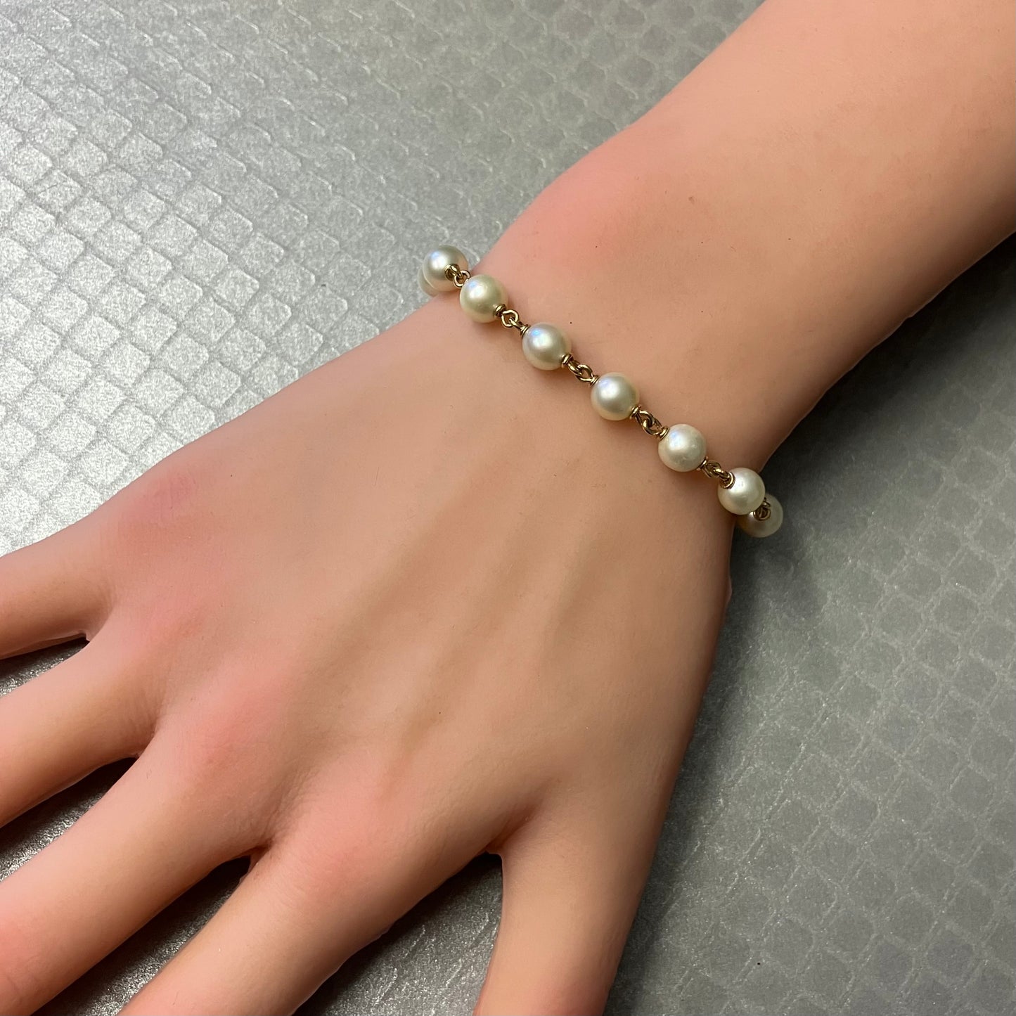 Preowned Yellow Gold and Akoya Pearl Bracelet