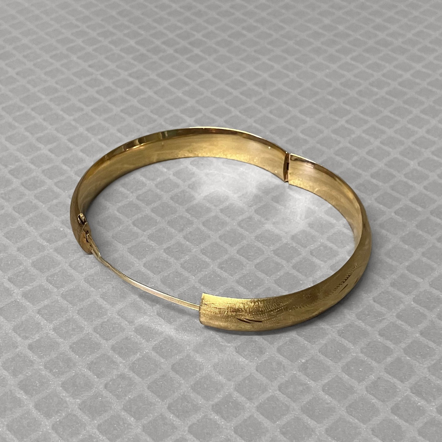 Preowned Yellow Gold Textured Hinge Bracelet