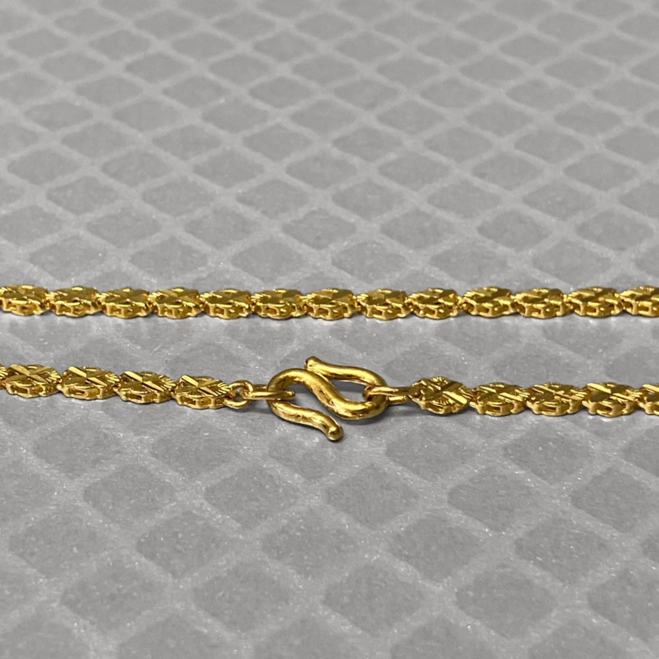 Preowned Yellow Gold Textured Oval Link Bracelet