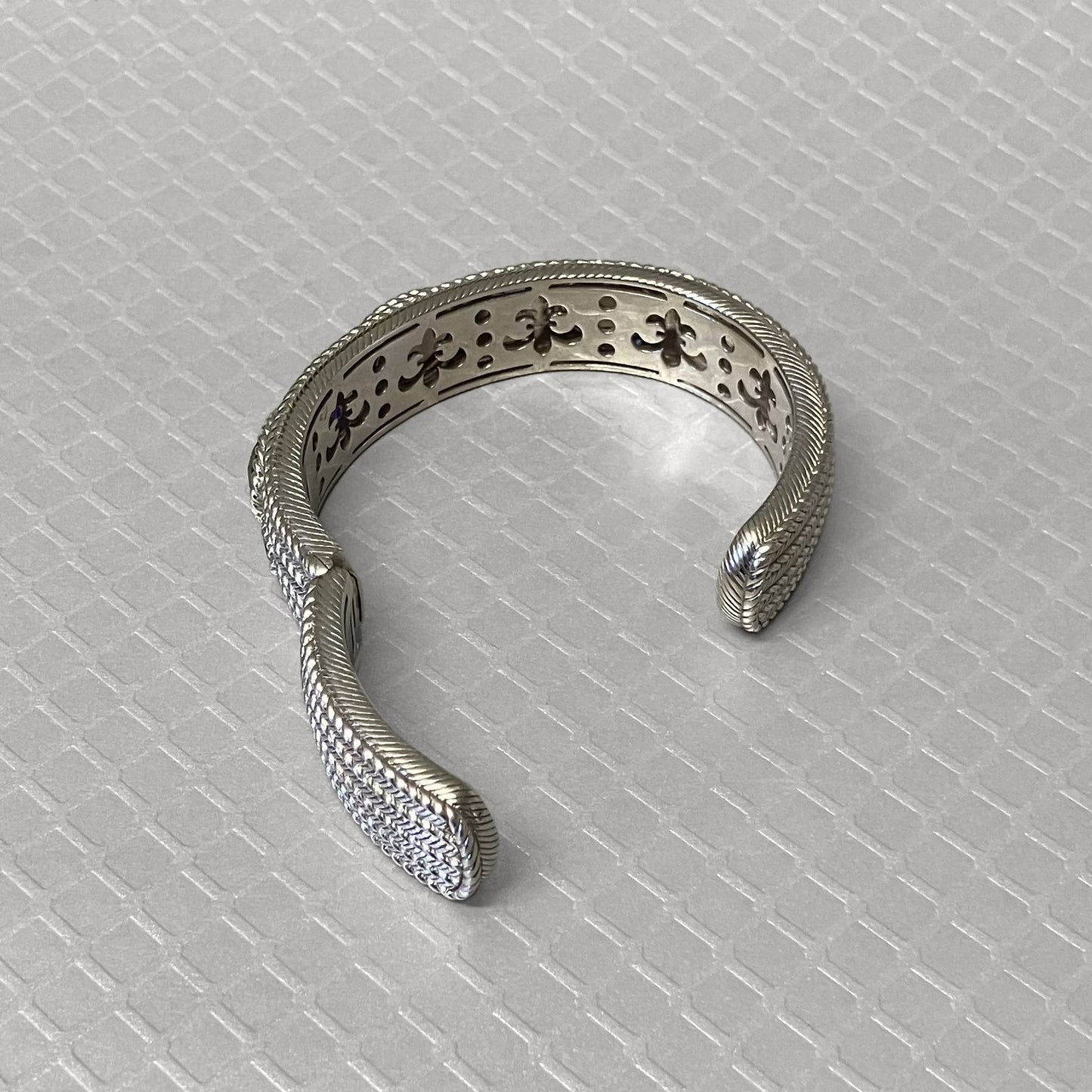 Preowned Sterling Silver and Multicolor Quartz Judith Ripka Cuff Bracelet