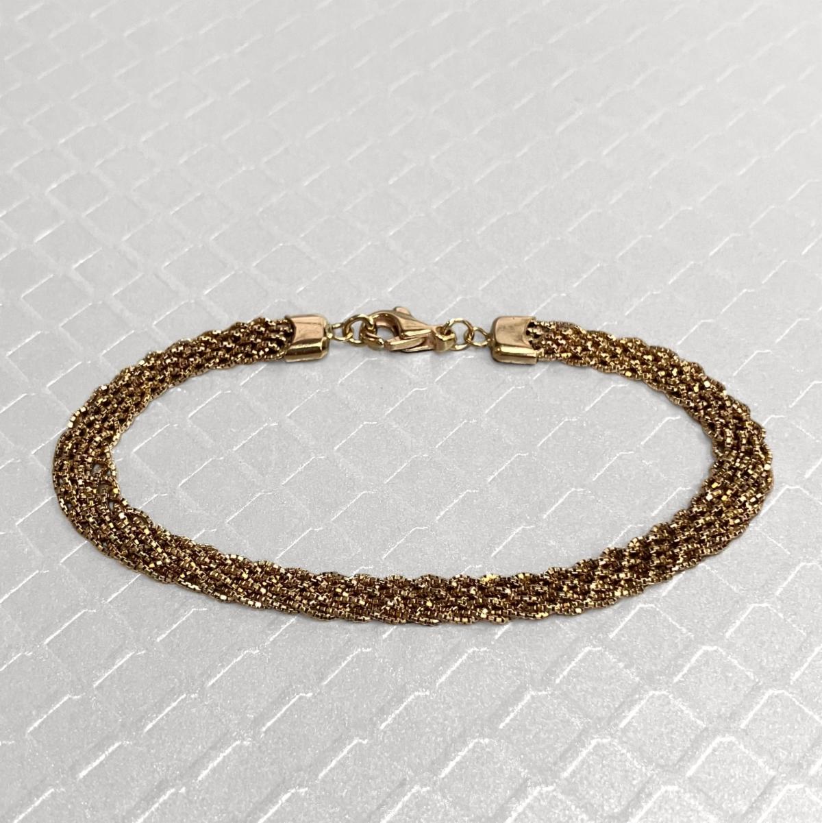 Preowned Yellow Gold Hand Woven Bracelet