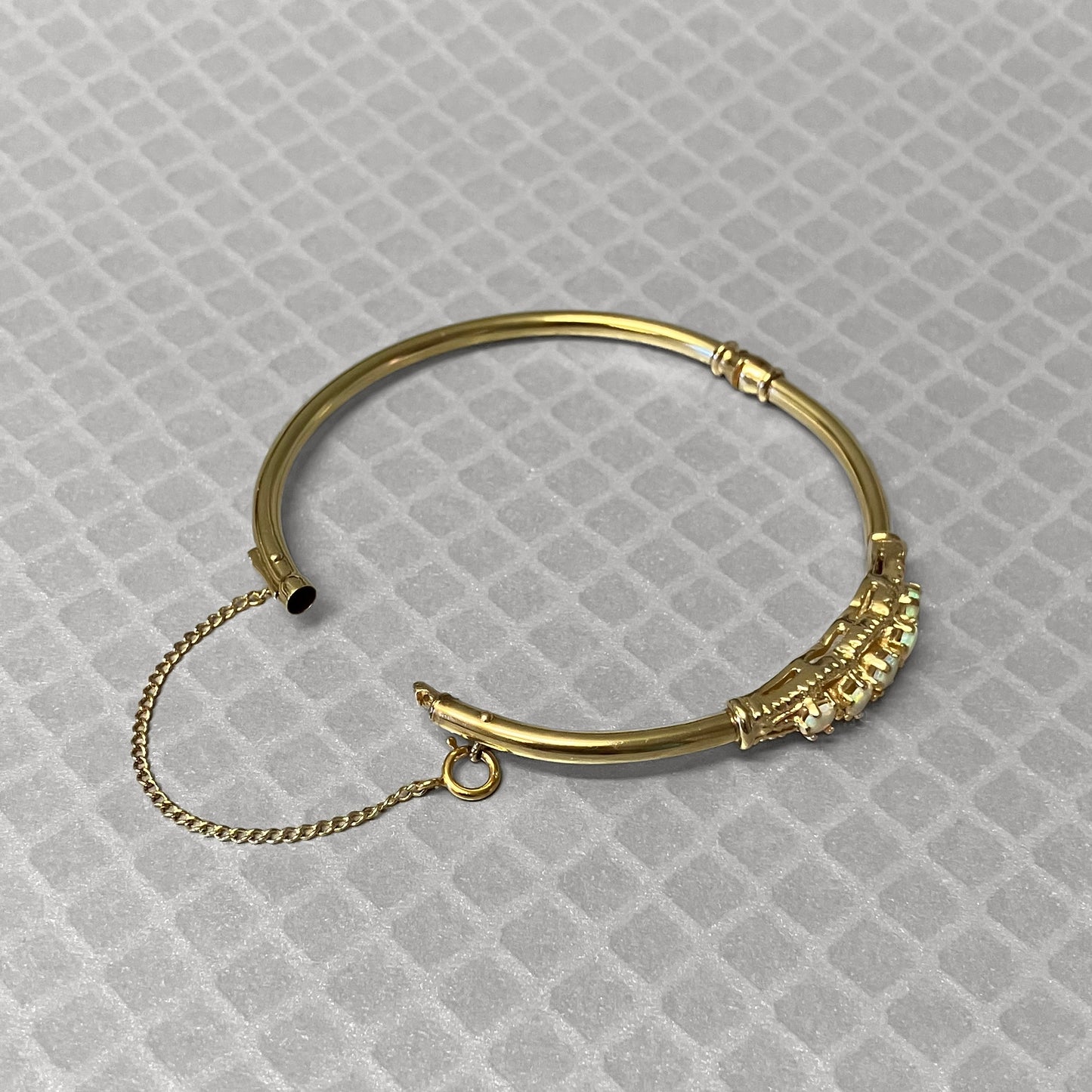 Preowned Yellow Gold and Opal Hinge Bracelet