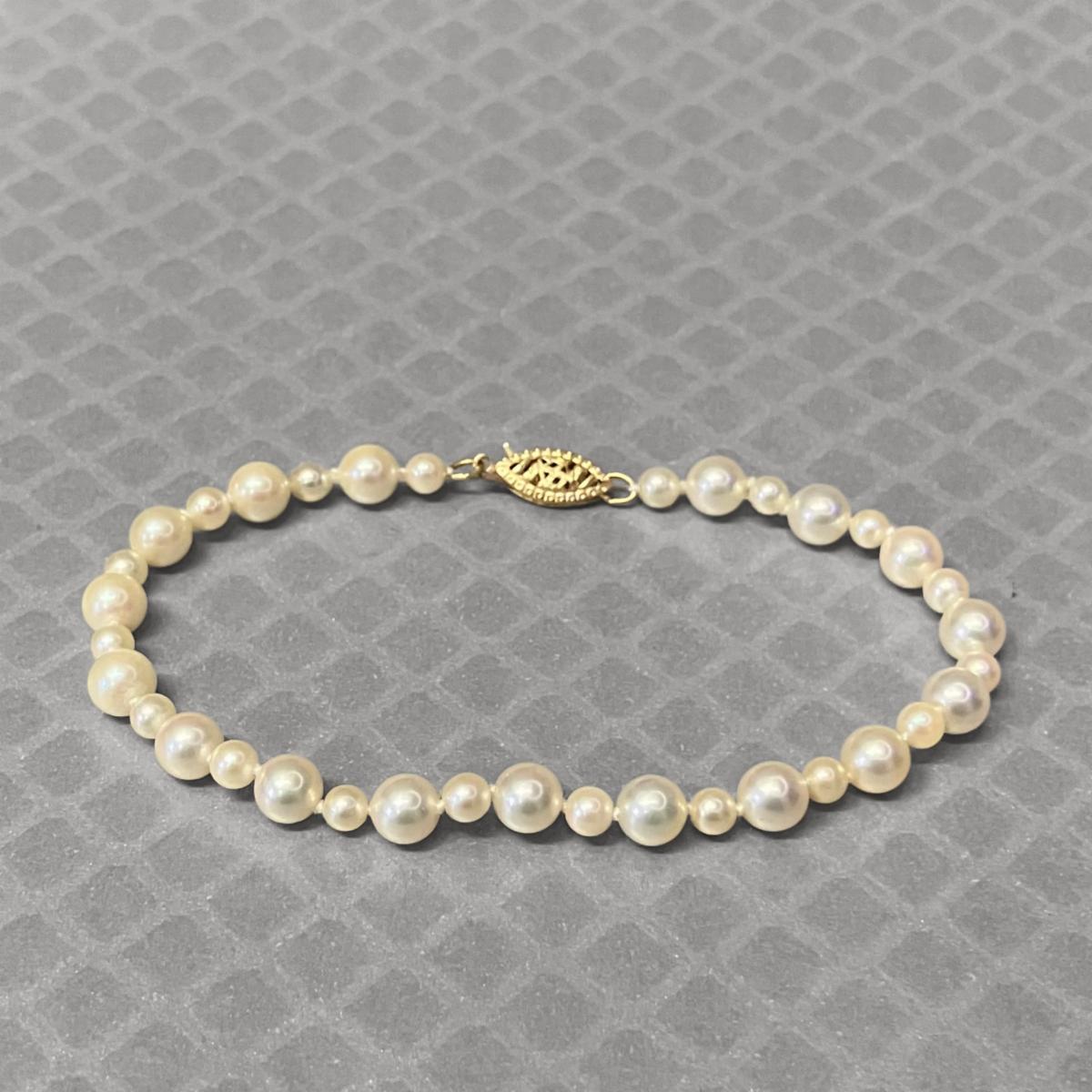 Preowned Yellow Gold Pearl Bracelet