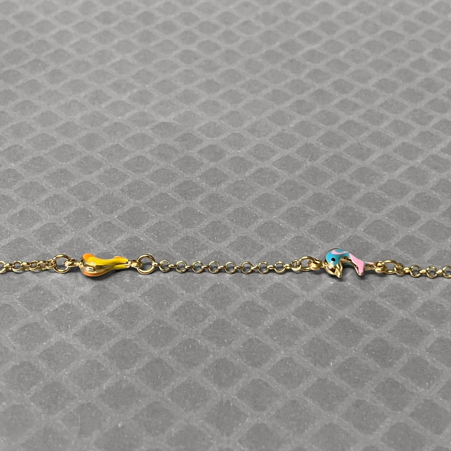 Preowned Yellow Gold and Enamel Dolphin Bracelet