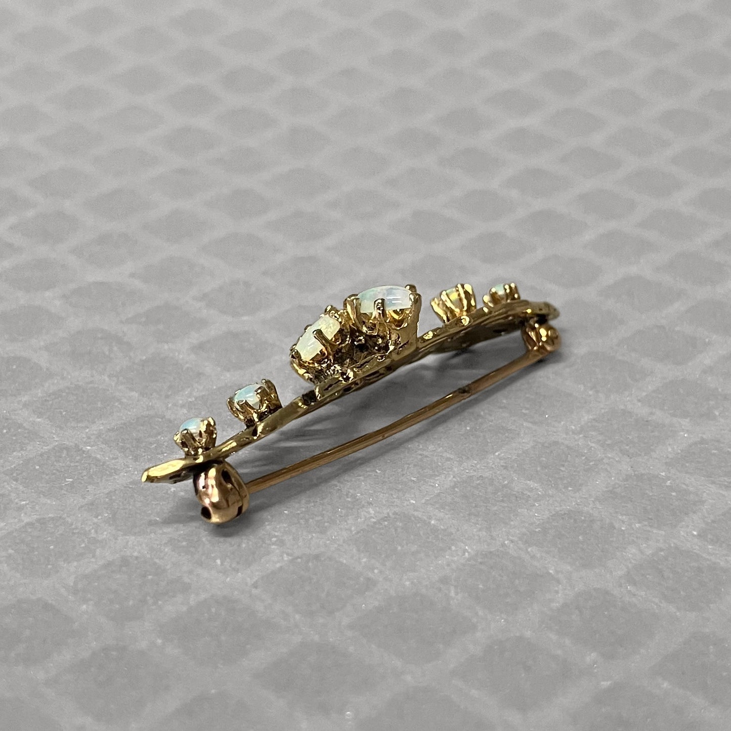 Preowned Yellow Gold Oval and Round Opal Brooch