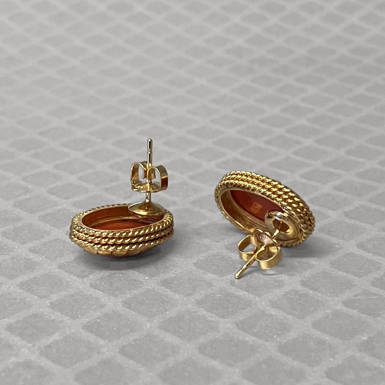 Preowned Yellow Gold and Coral Earrings