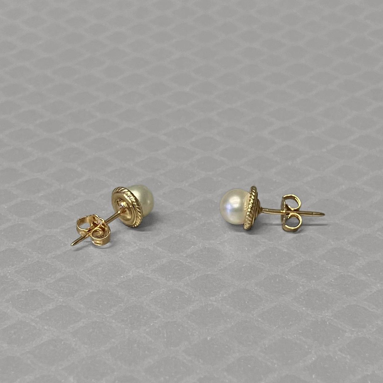 Preowned Yellow Gold and Akoya Pearl Stud Earrings