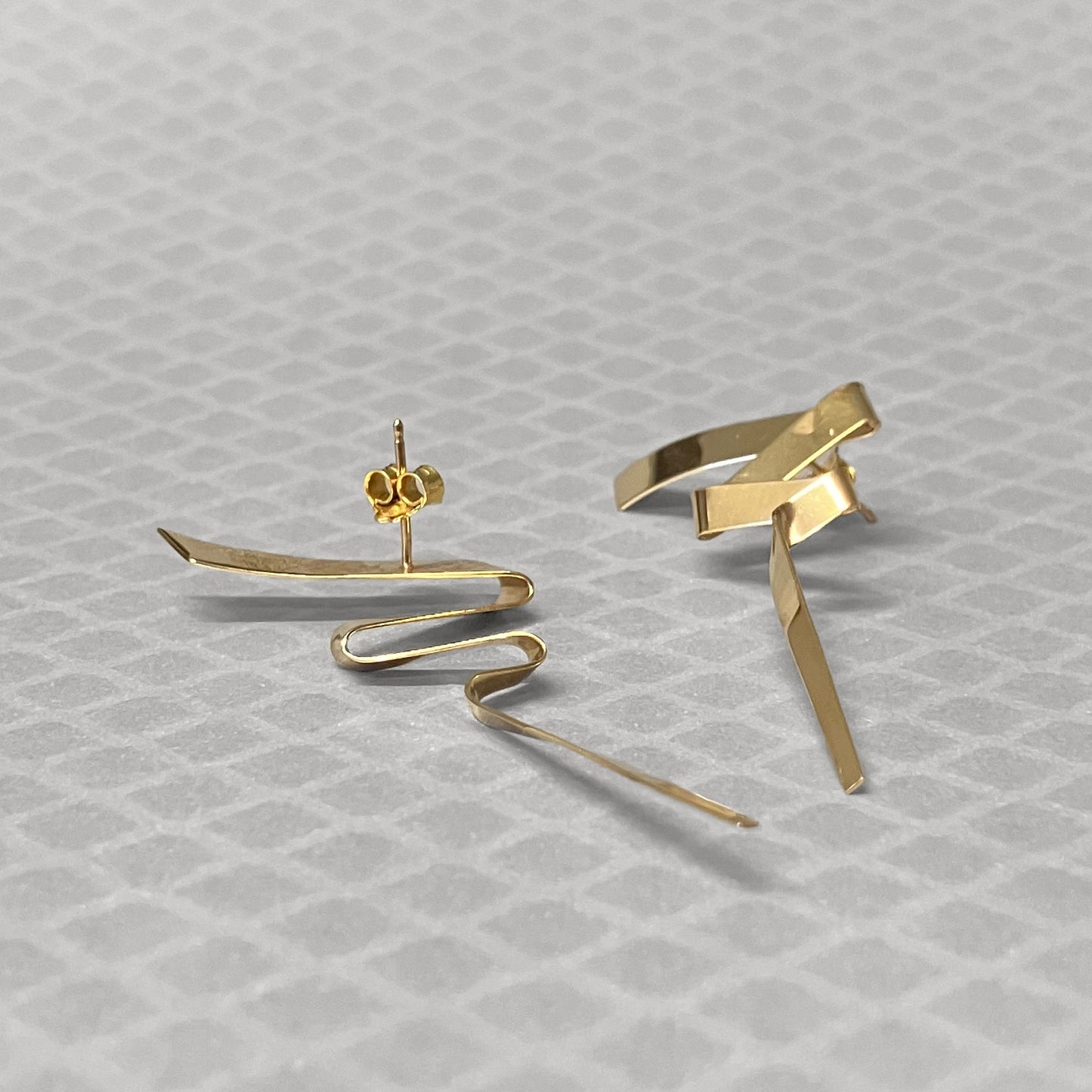 Preowned Yellow Gold Alan Revere Zig Zag Earrings