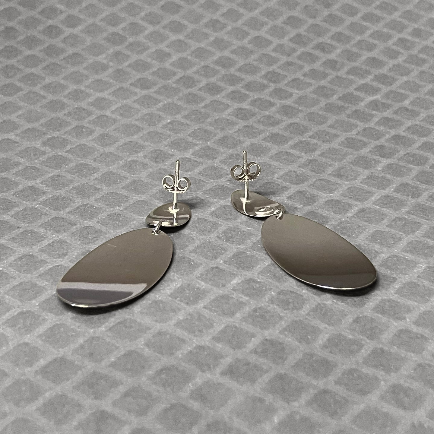 Preowned White and Yellow Gold Disc Earrings