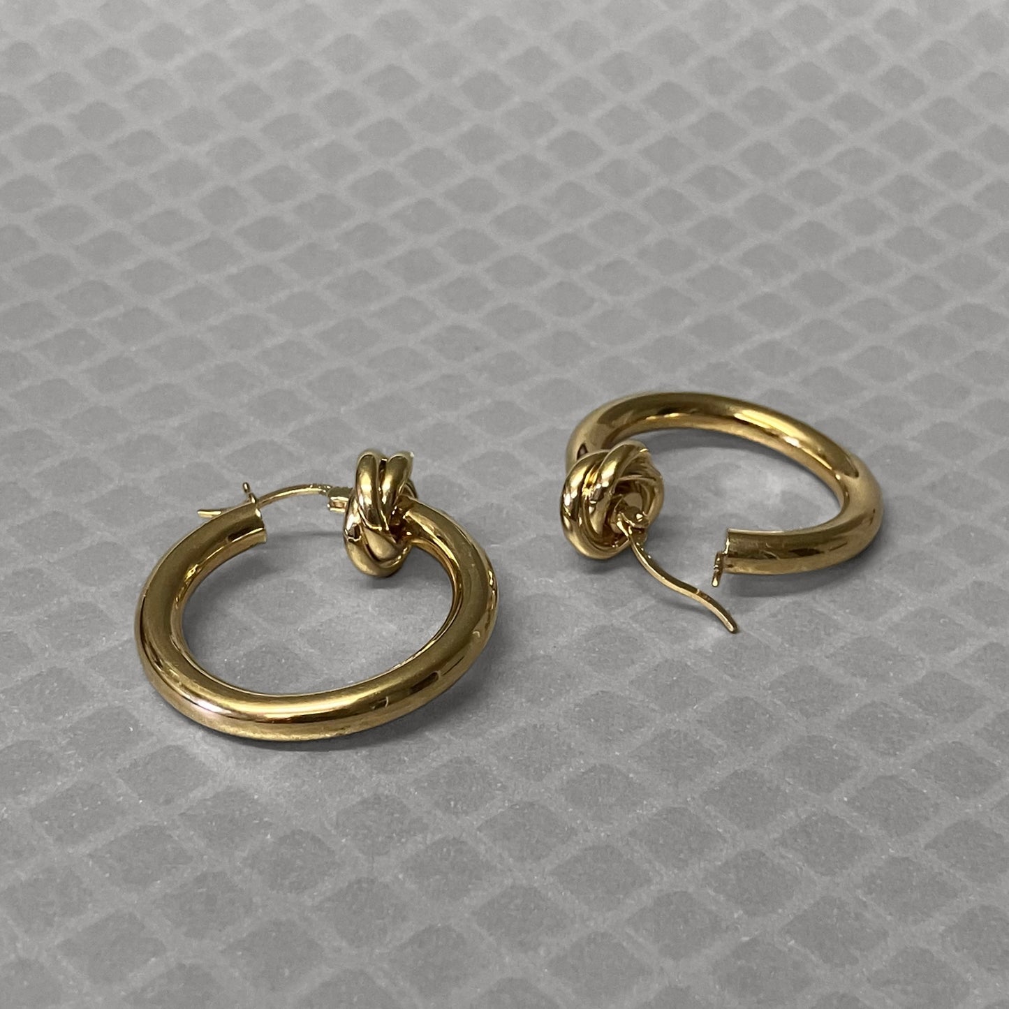 Preowned Yellow Gold Knot Hoop Earrings