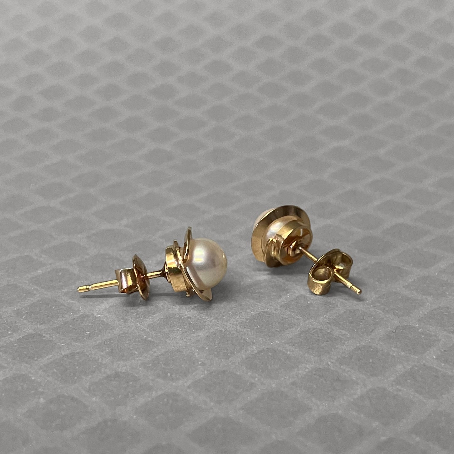 Preowned Yellow Gold and Cultured Pearl Stud Earrings