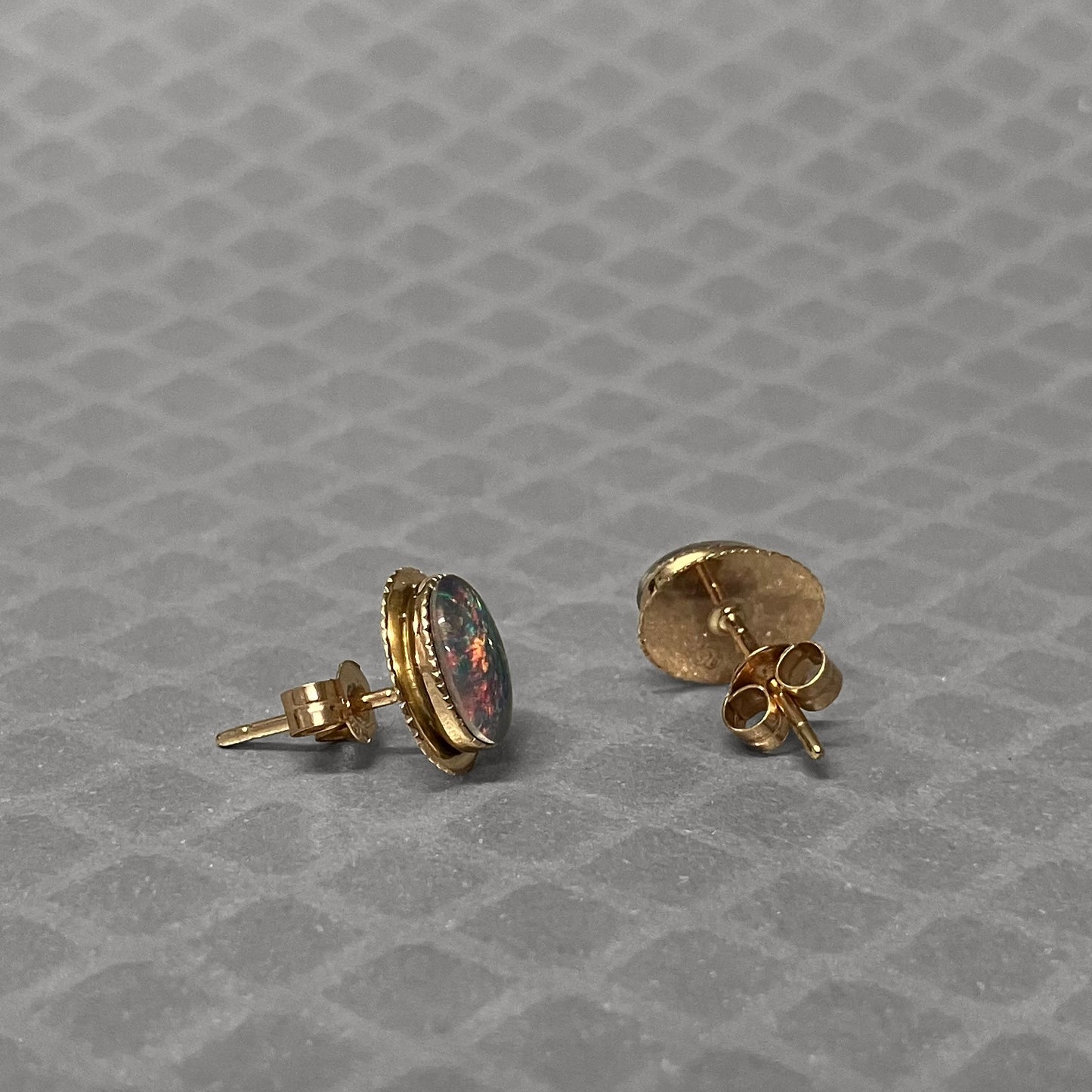 Preowned Yellow Gold and Opal Doublet Stud Earrings