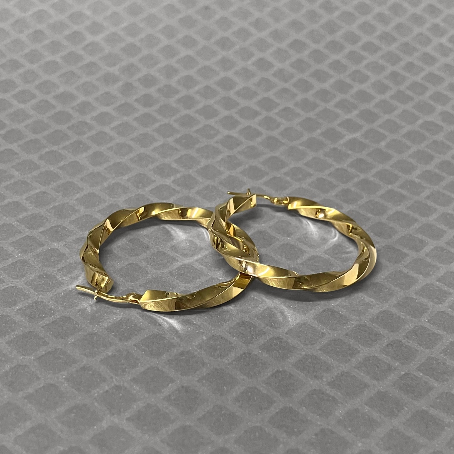 Preowned Yellow Gold Twist Hoop Earrings