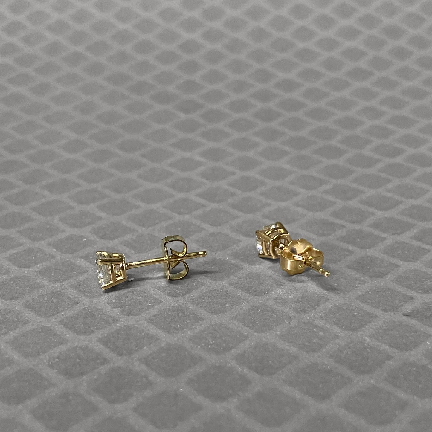 Preowned Yellow Gold and Diamond Stud Earrings
