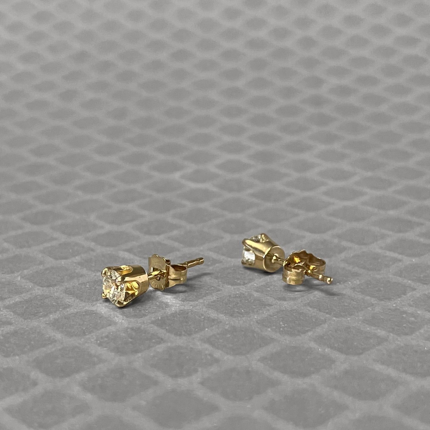 Preowned Yellow Gold and Diamond Stud Earrings