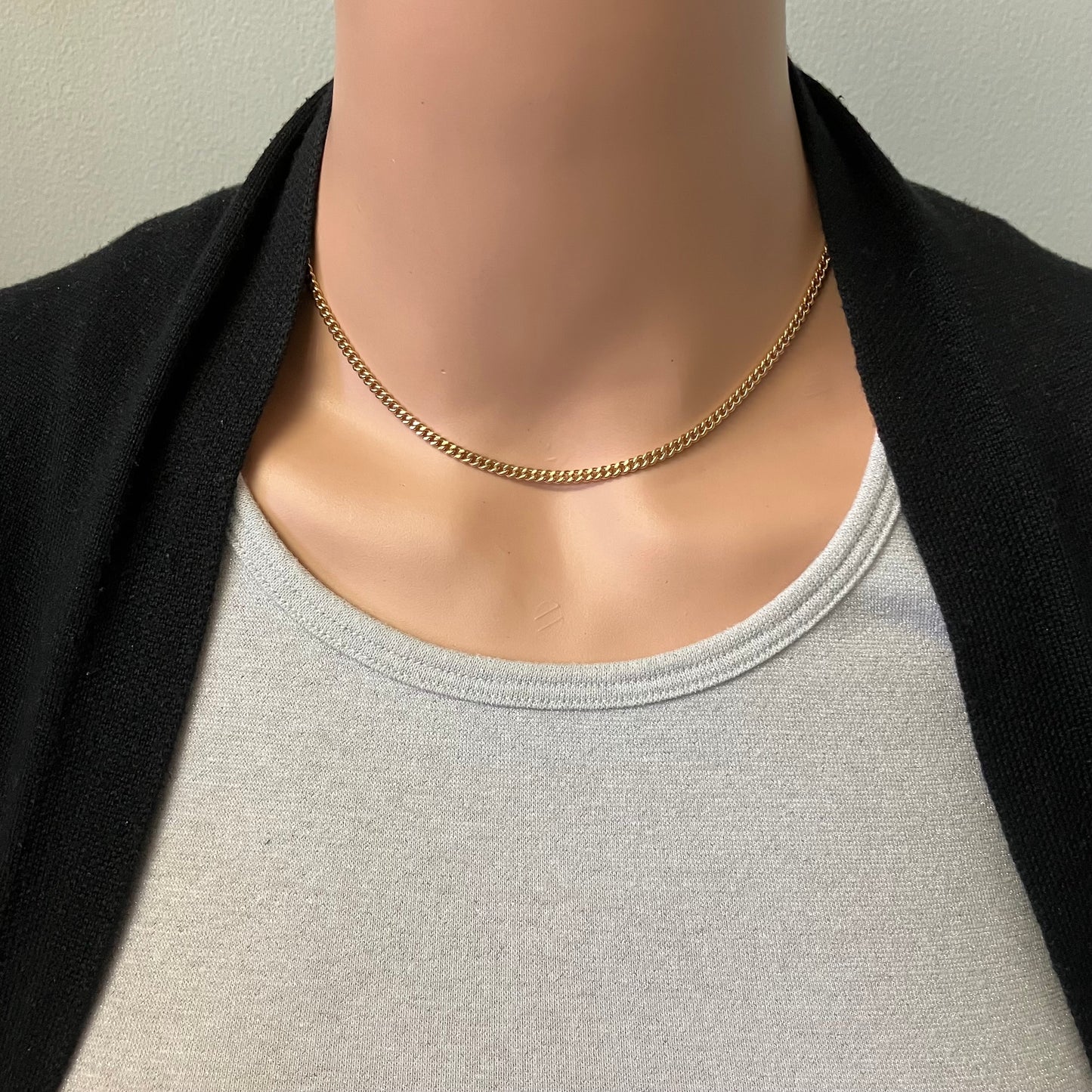 Preowned Yellow Gold Curb Style Watch Chain