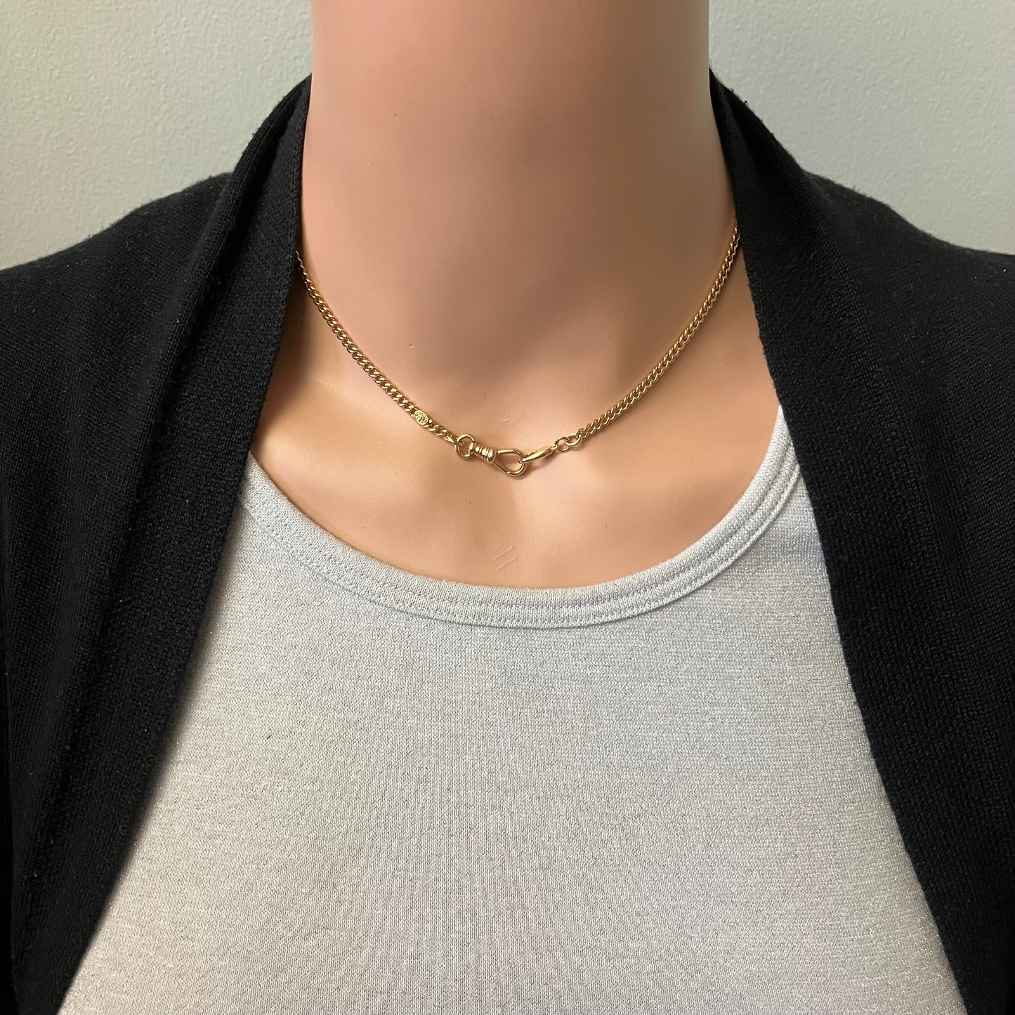 Preowned Yellow Gold Curb Style Watch Chain