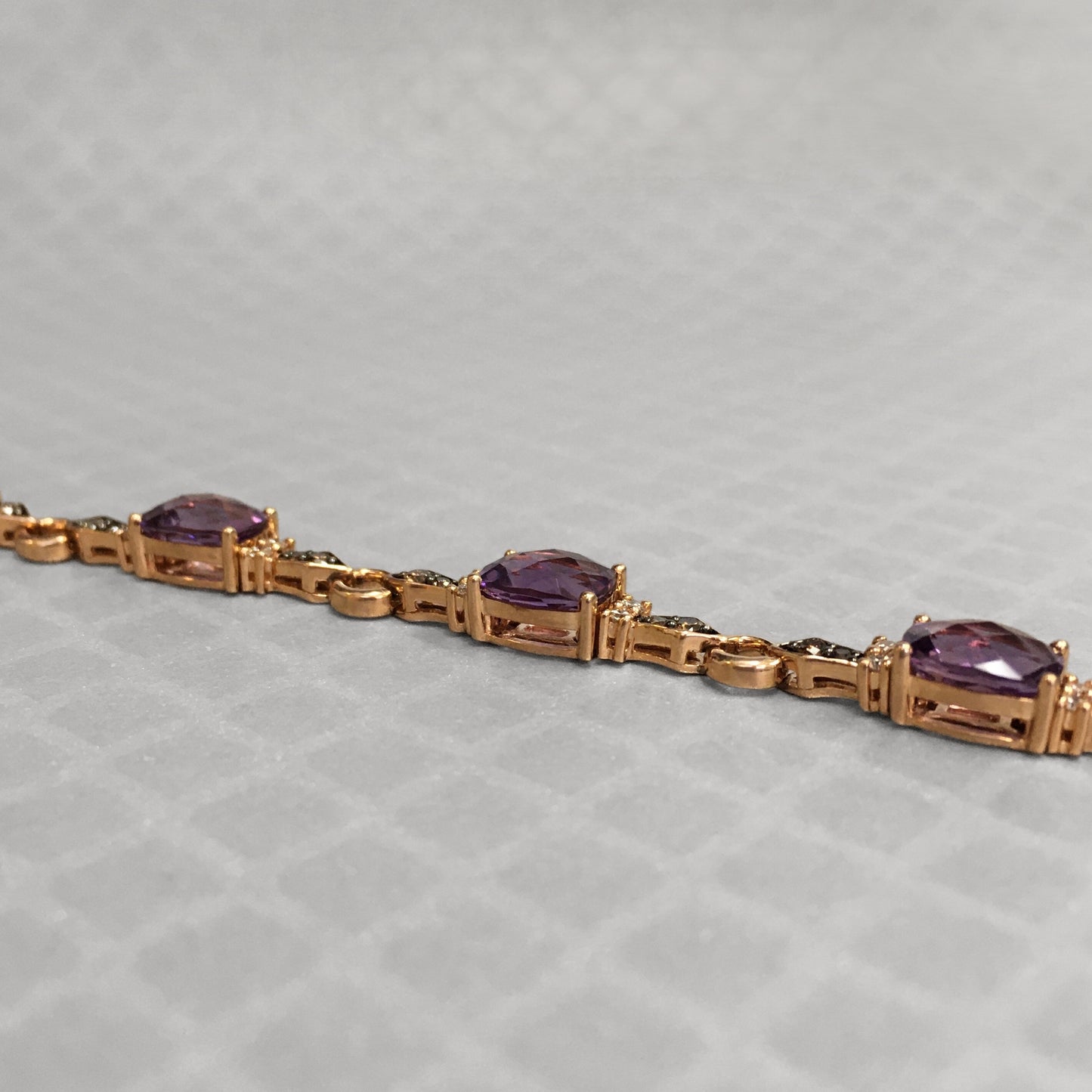 Preowned Rose Gold Amethyst and Diamond Le Vian Bracelet