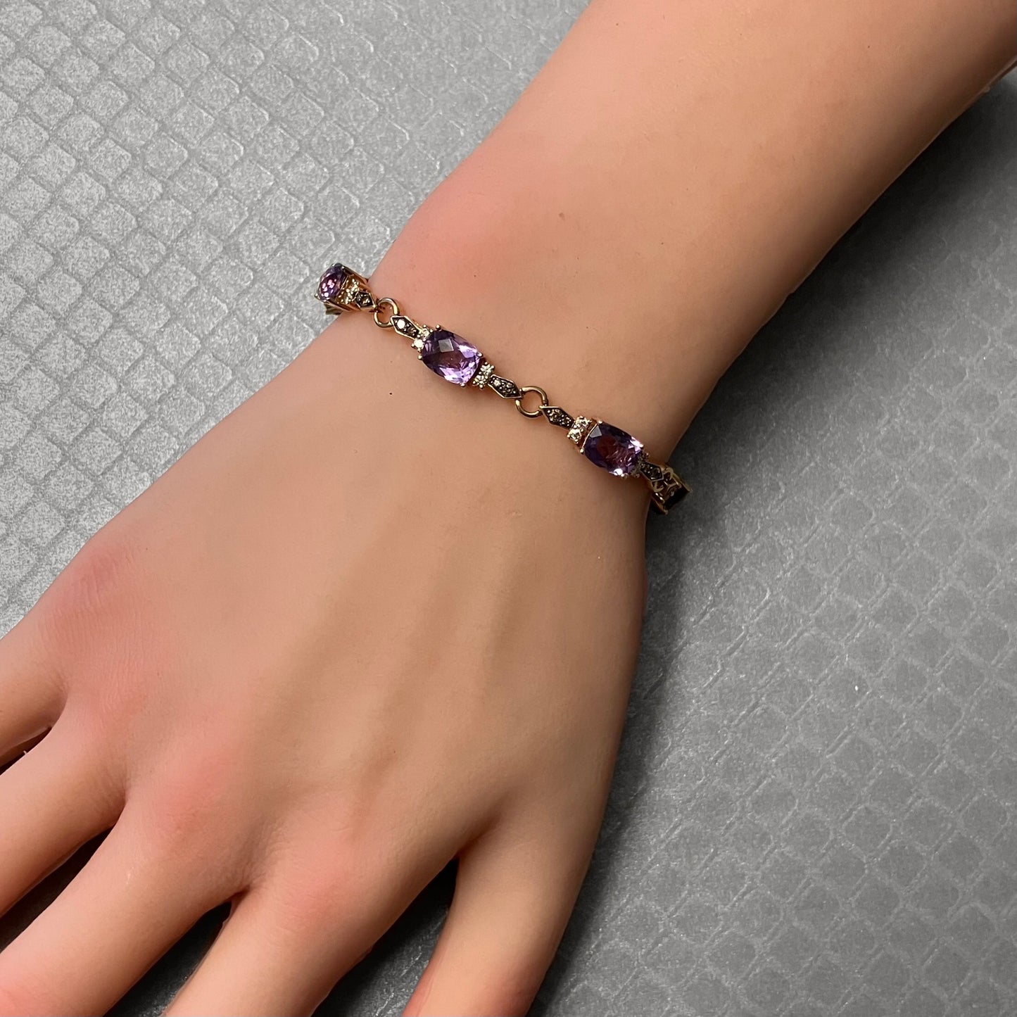 Preowned Rose Gold Amethyst and Diamond Le Vian Bracelet