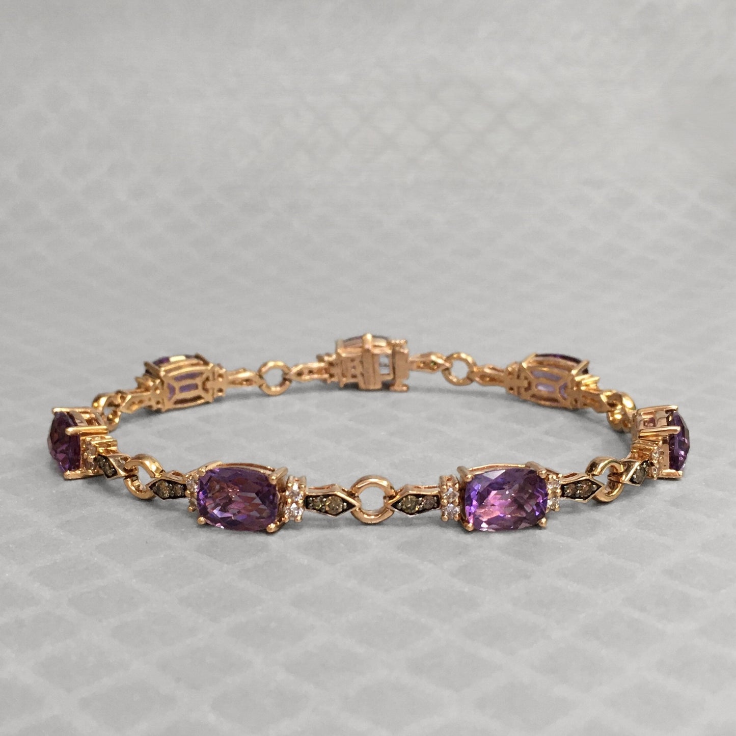 Preowned Rose Gold Amethyst and Diamond Le Vian Bracelet