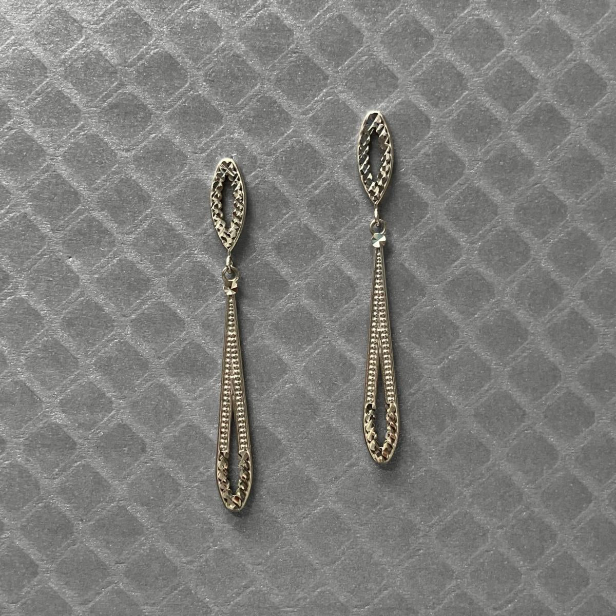 Preowned White Gold Faceted Drop Earrings