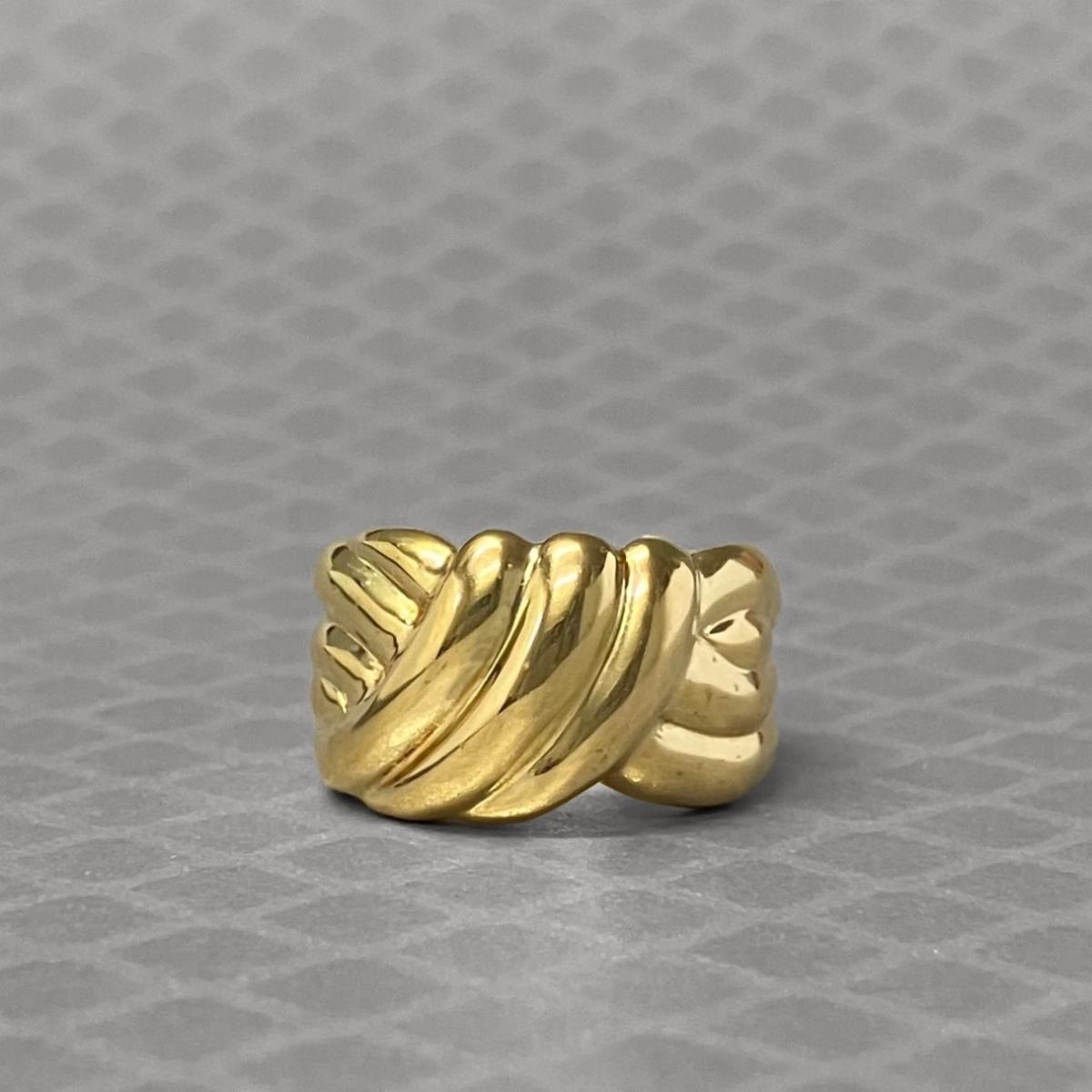 Preowned Yellow Gold Ribbed Ring