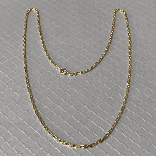 Preowned Yellow Gold Flat Edge Cable Chain