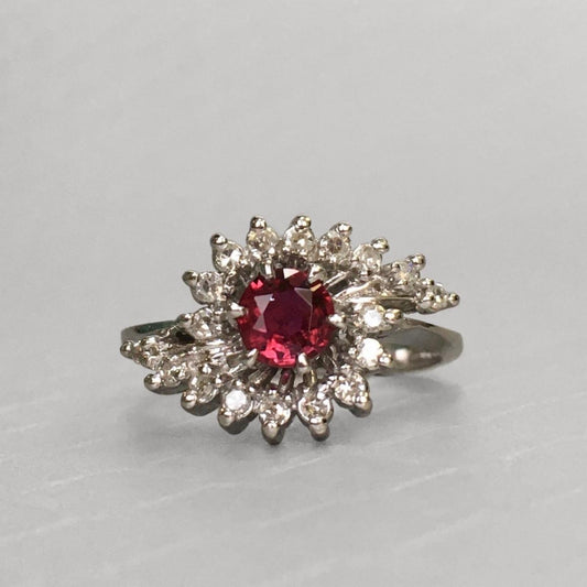 Preowned White Gold Ruby and Diamond Ring