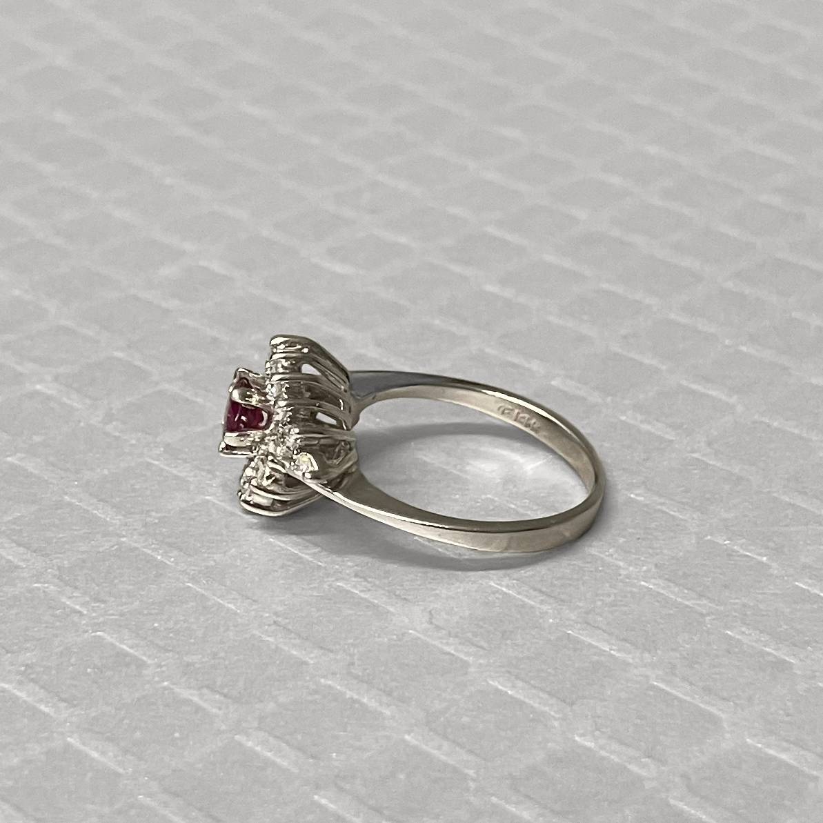 Preowned White Gold Ruby and Diamond Ring