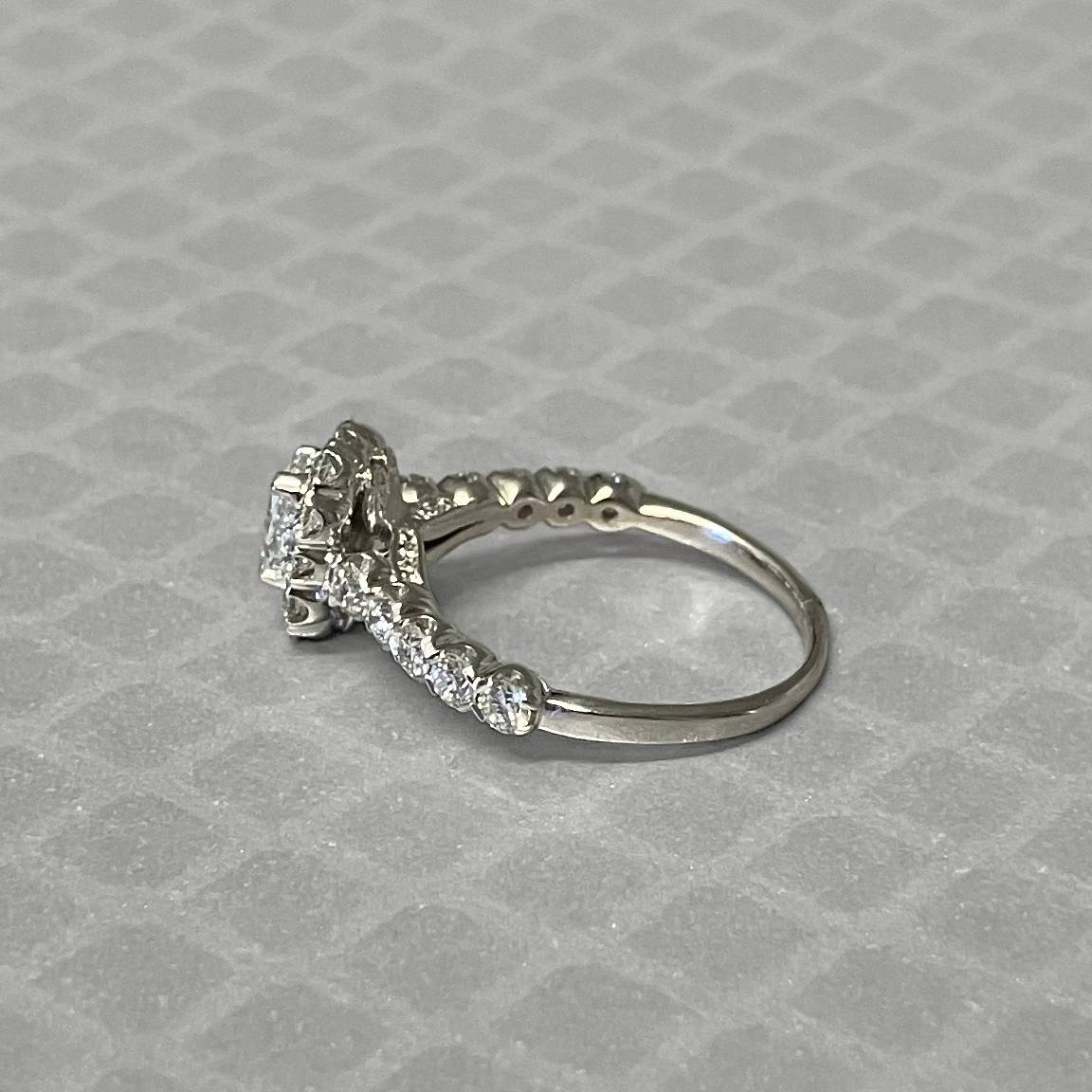 Preowned White Gold and Crisscut Diamond Ring