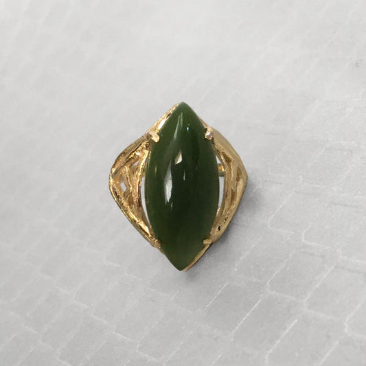 Preowned Yellow Gold and Nephrite Jade Ring