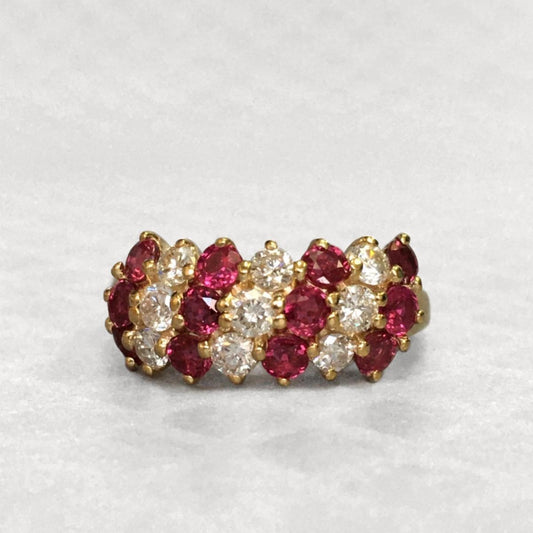 Preowned Yellow Gold Ruby and Diamond Ring