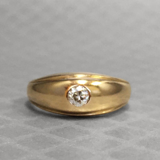 Preowned Yellow Gold and Transition Cut Diamond Dome Ring