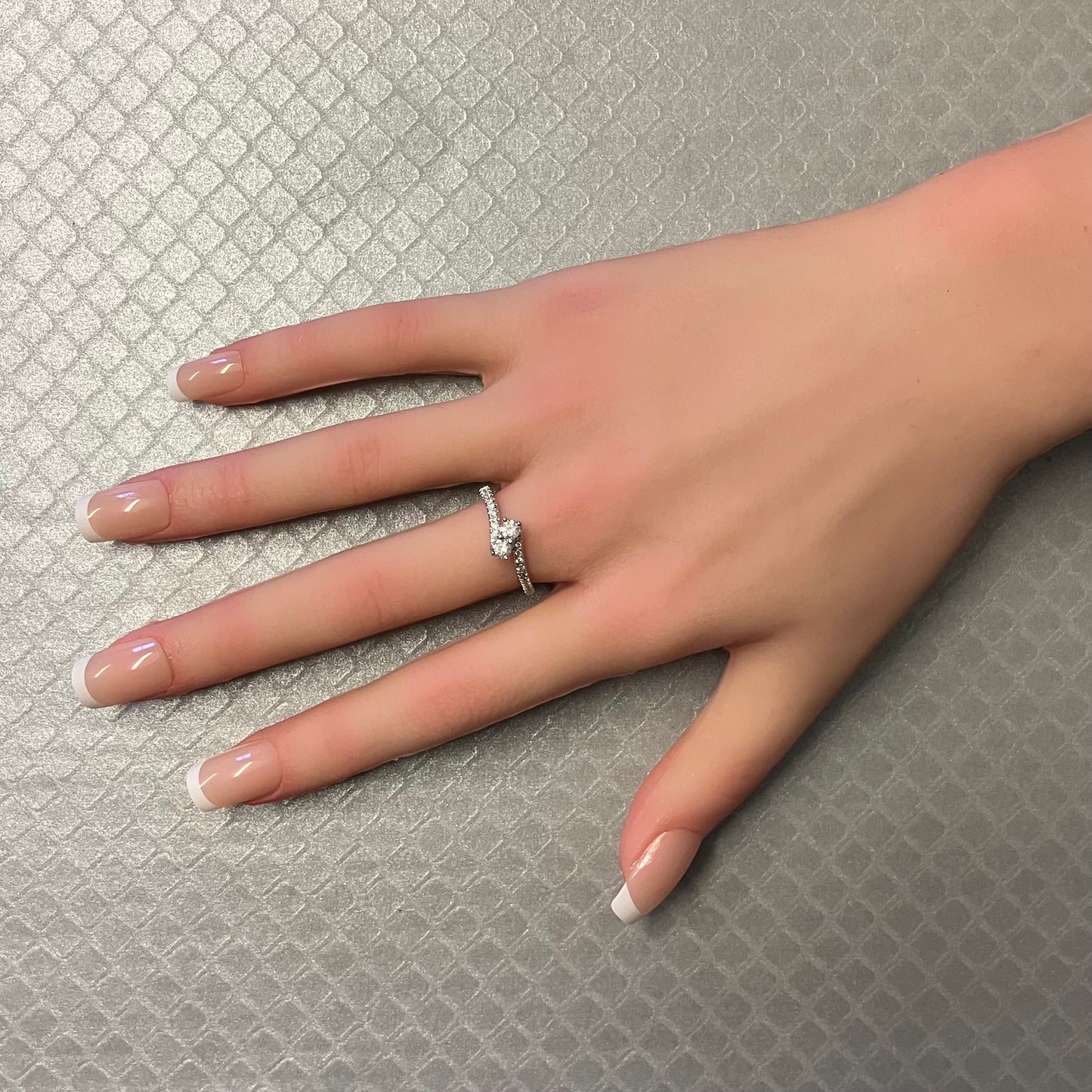 Preowned White Gold and Diamond Offset Ring