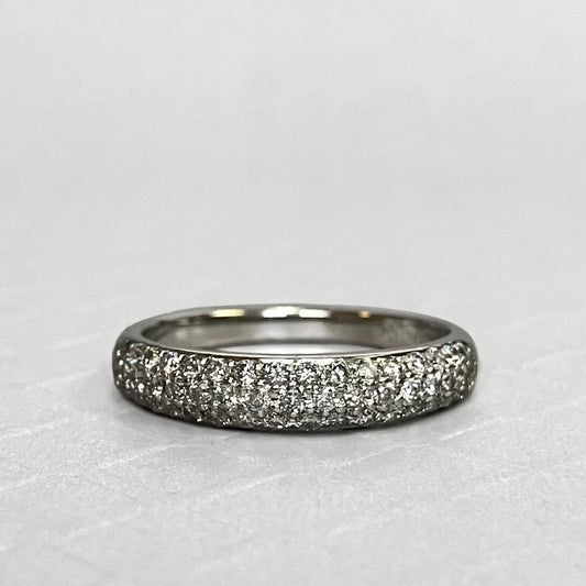 Preowned White Gold and Diamond Three Row Band