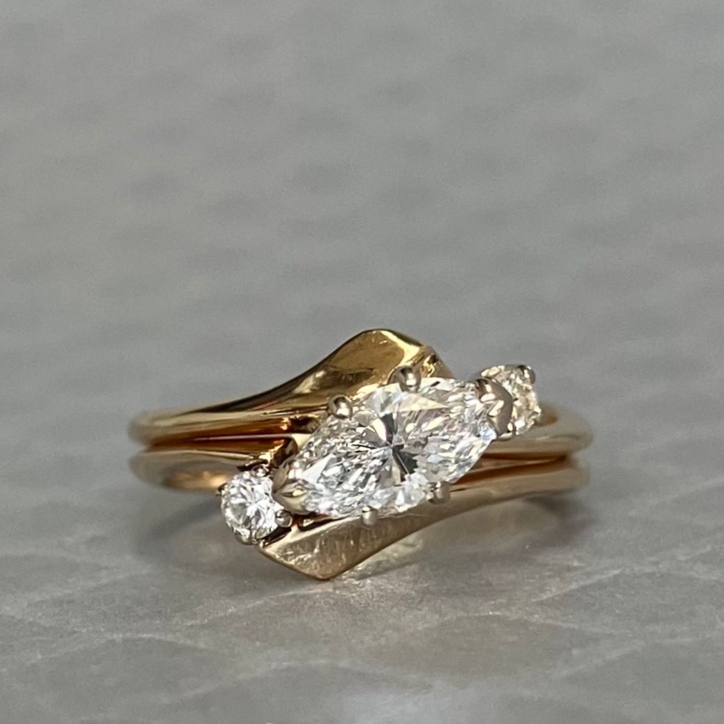 Preowned Yellow Gold and Marquise Diamond Ring