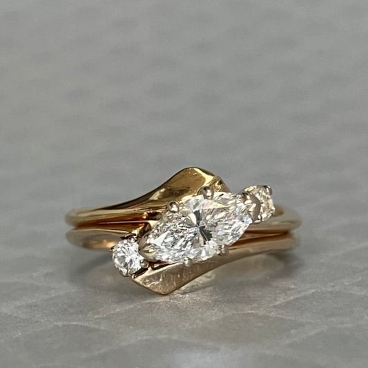 Preowned Yellow Gold and Marquise Diamond Ring