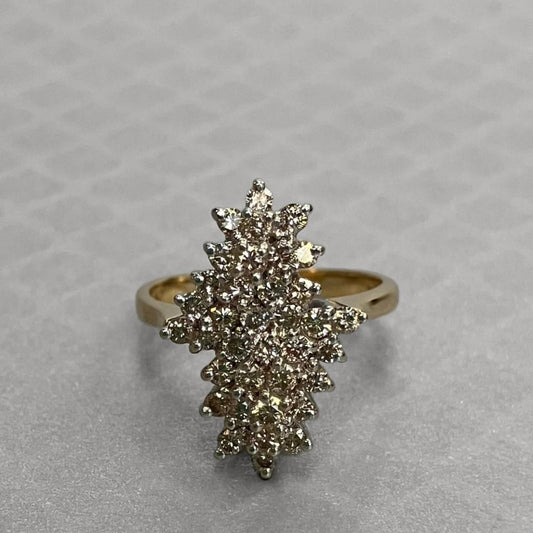 Preowned Yellow Gold and Diamond Cluster Ring