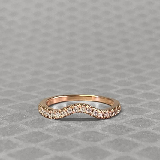 Preowned Rose Gold and Diamond Contour Band
