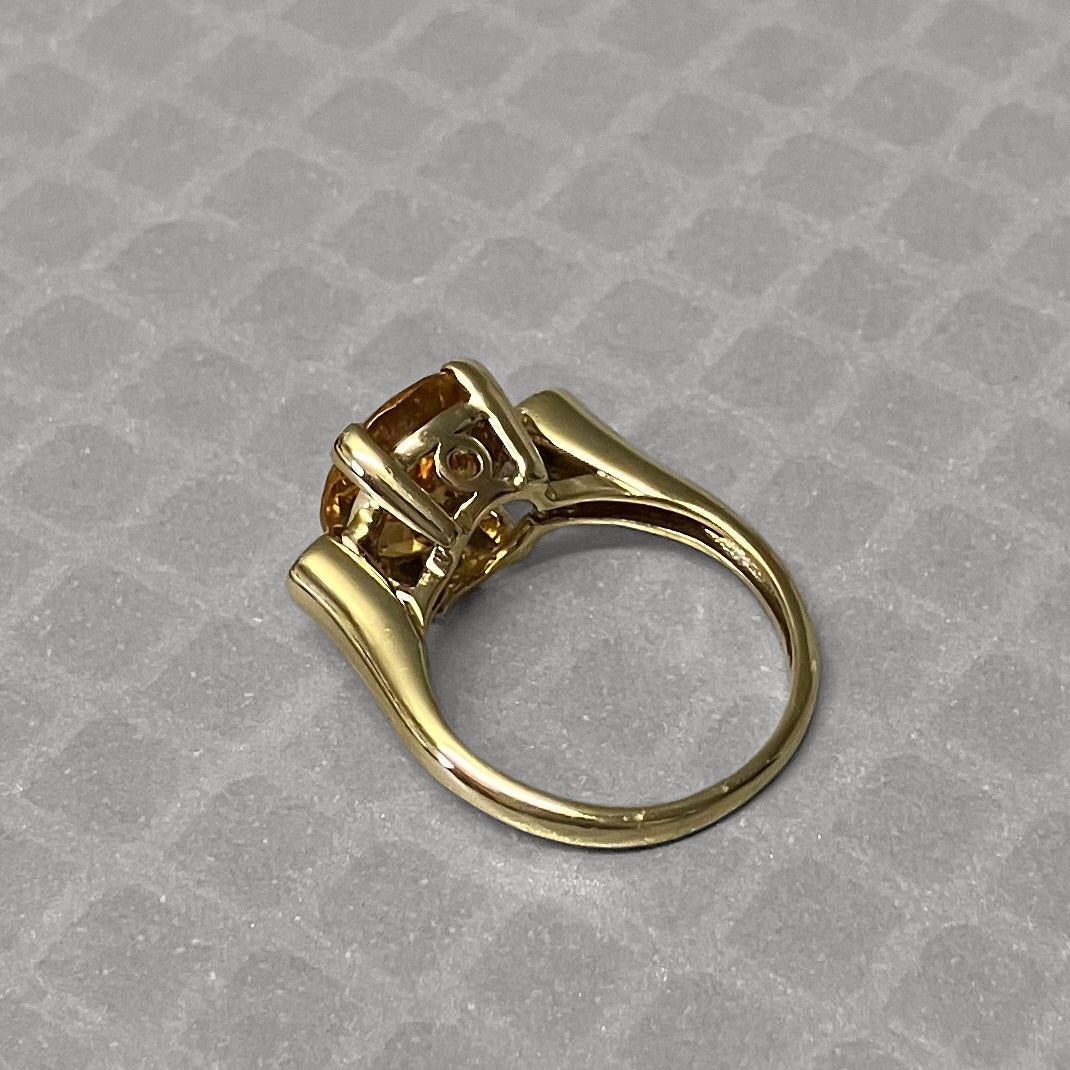 Preowned Yellow Gold Oval Citrine and Diamond Ring